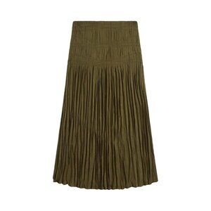 Massimo Dutti Pleated Midi Skirt Olive Size 34 (S)